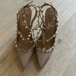 Tan Valentino rockstud heels